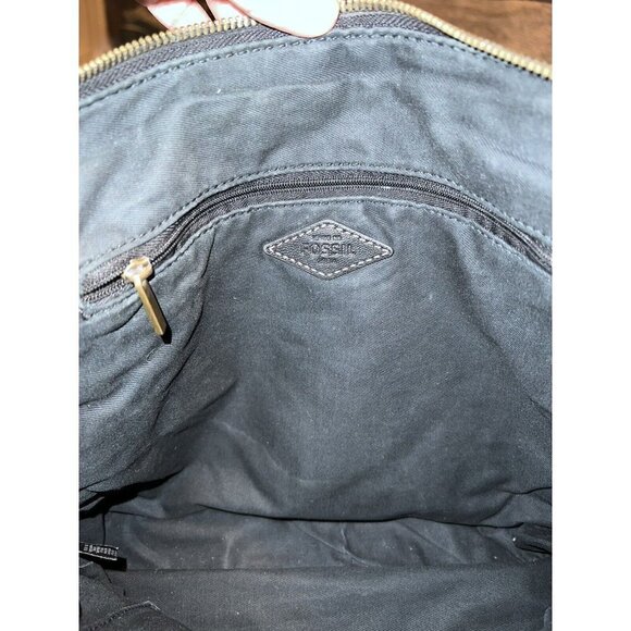 FOSSIL Corey Large Crossbody Bag Black Leather Messenger Bag Purse - Picture 13 of 14